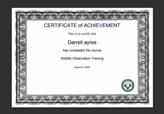 Wildlife Observation Certification